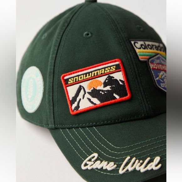 NWT Free People Mountain Made Baseball Hat in Green main image 4